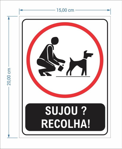 3placa Recolha Coco Fezes Cachorro Sinalização Vizinho Legal