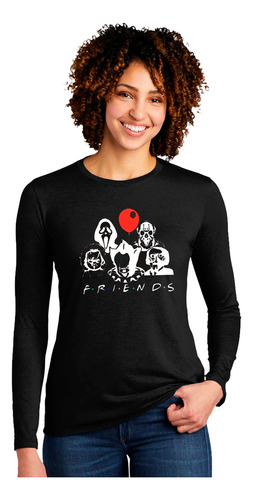 Polera Manga Larga Dama Friends Oscuros