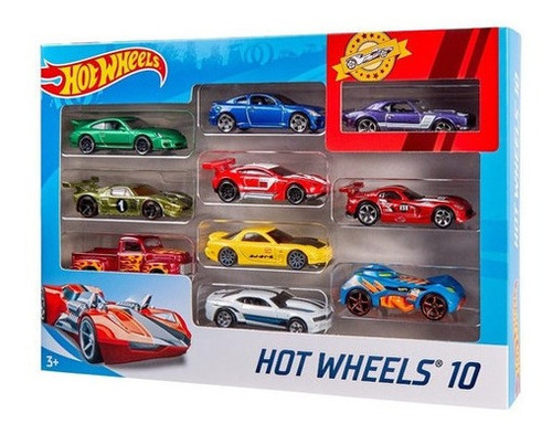 Hot Wheels Pack De 10 Vehículos, Coches De Juguete Surtidos