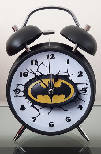 Reloj Despertador Estilo Vintage Batman Emblema 3d Oferta