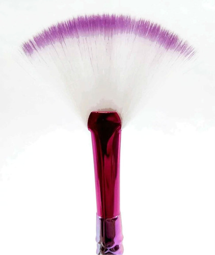 Brocha Sirena Abanico Tornasolada Para Maquillaje En Polvo