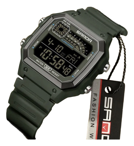 Relógio Samoa Treino Masculino Estilo Cassio Militar Verde
