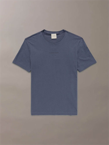 Playera Azul De Algodón Cuello Redondo Calvin Klein Hombre
