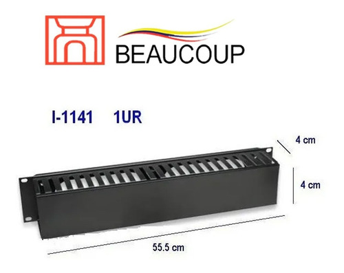 Organizador Horizontal 40x40 Beaucoup I-1141 1ur Para Rack