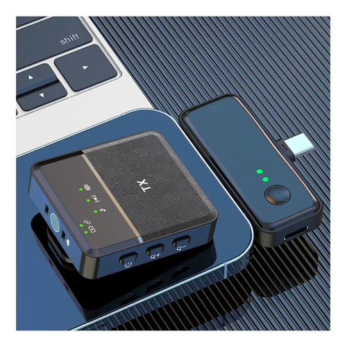 Micrófono Inalámbrico Doble Para iPhone Y Android Sx31 Negro