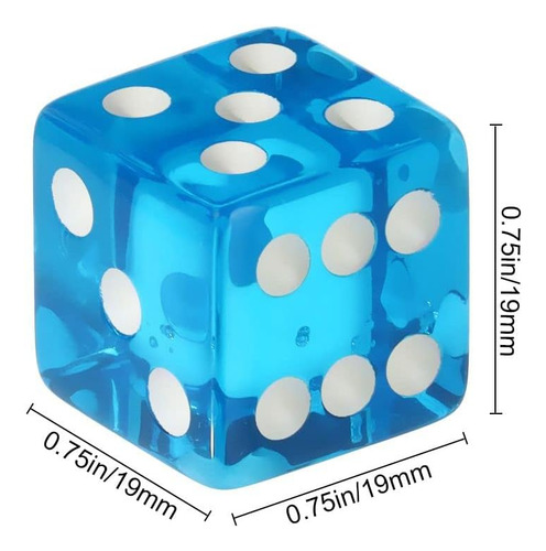 Juego De Dados Acrílicos Poliédricos De 19 Mm Y 6 Caras, ...