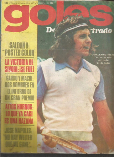 Revista / Goles / N° 1349 / 1974 /  Tapa Guillermo Vilas