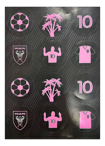 Stickers Inter Miami 10 Planchas X 12 Sticker - Cotillón Waf