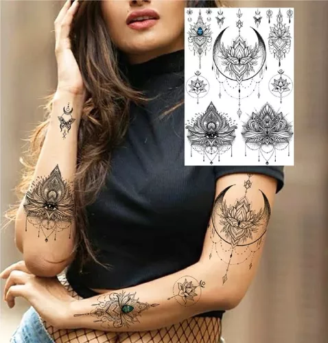 Tatuagens Femininas Temporária Para Mãos Removível 21x14cm