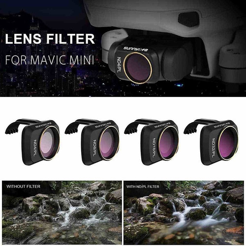 Imagen 3 de 9 de Dji Mavic Mini, Mini 2, Set De 4 Filtros Ndpl 4, 8, 16, 32