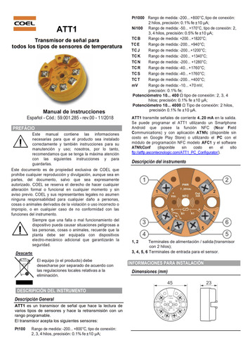 Transductor Temperatura Universal 4-20ma No Aislado Coel Att