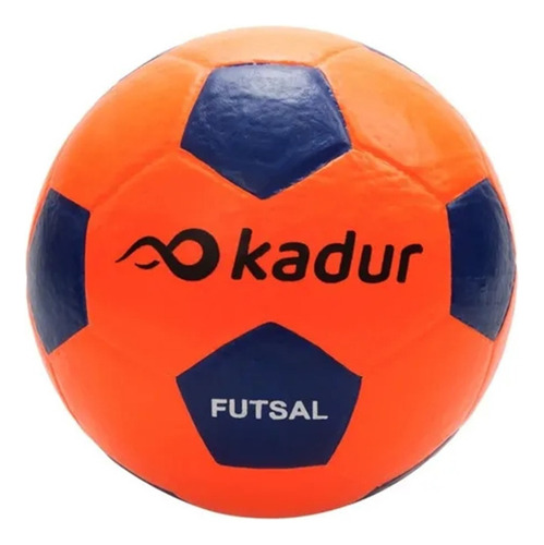 Pelota Futsal N°4 Papi Futbol Simil Cuero Medio Pique X5 Color Naranja/azul