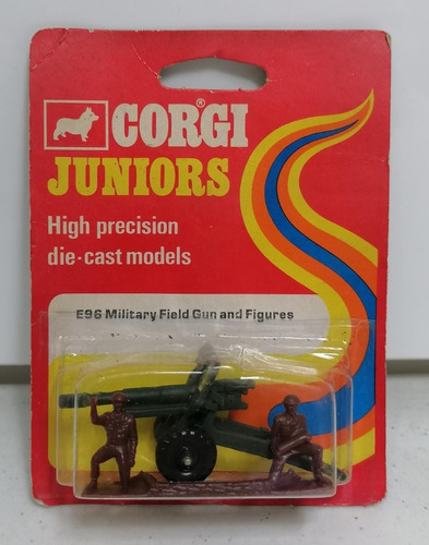 Corgi Juniors E96 Military Field Gun And Figures 1973 Rojo