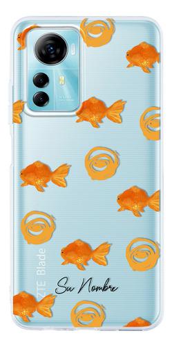 Funda Para Zte Para Mujer Patrón Pez Peces Con Tu Nombre