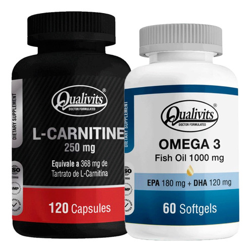 L Carnitina 250 Mg X 120 + Omega 3 Fish Oil X 60 - Qualivits