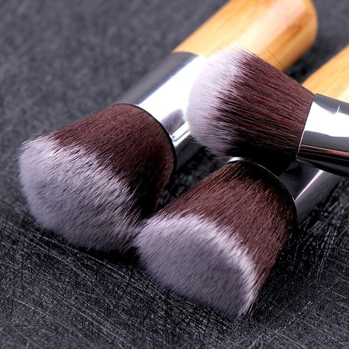 Imagen 5 de 9 de Set 11 Brochas Pinceles Maquillaje Bambú Con Bolsa Algodón