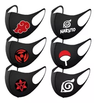 Comprar Kit De 6 Mascarillas Negras Reutilizables Naruto Akatsuki