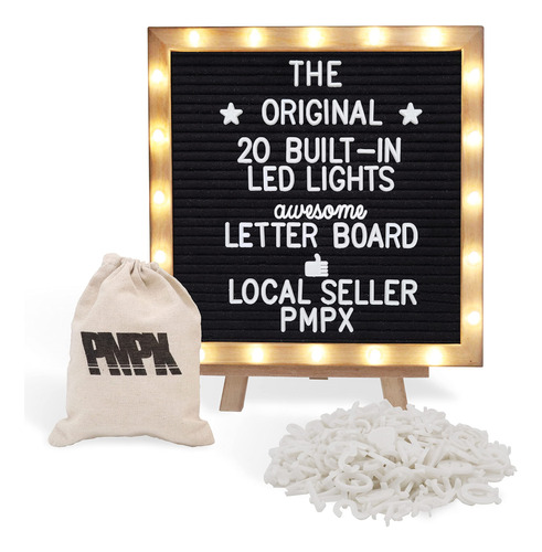 Pizarra De Fieltro Para Letras, Con Soporte, Con Luces Led I