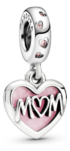 Charm Pandora 798887C01 Colgante Corazón Con La Inscripción Mamá Color Rosa