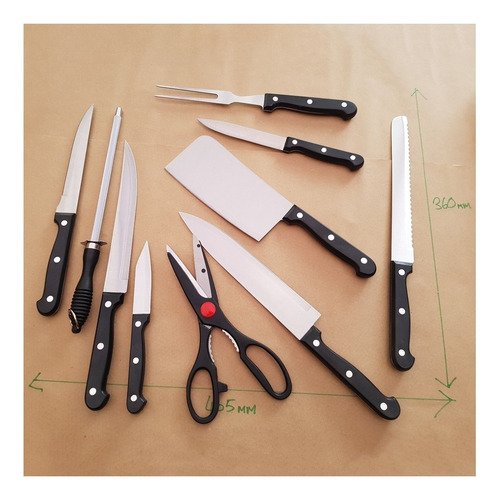 Juego De Cuchillos Acero Inoxidable Con Tabla Gratis- Jc1111