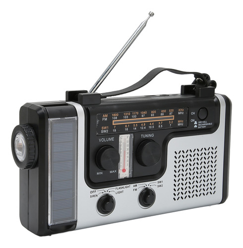 Radio Led De Manivela Am Fm Sw Solar Dynamo Outdoor