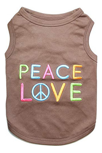 Parisian Pet Peace Love - Camiseta Para Perro, Talla Pequeñ