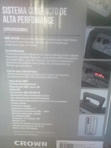 Parlante Portatil 6000w Pmpo Crown Mustang