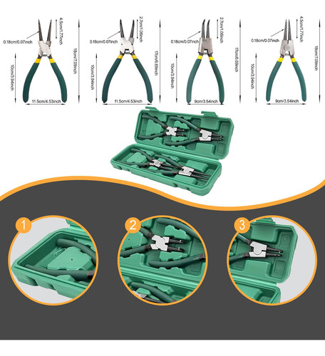 Alicates De Alicates De Anillo De Ondulación 4x Circlip Kit