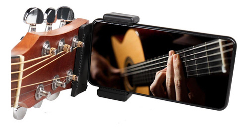 Clip De Celular Para Guitarra O Bajo Fijar Ajustable Usar Negro