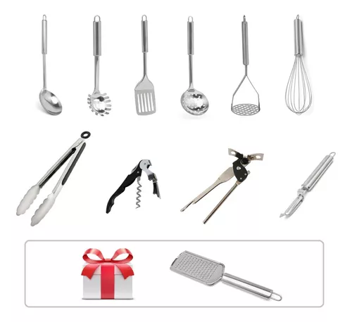 GENERICO Set Utensilios De Cocina Acero Inoxidable X6 Unidades