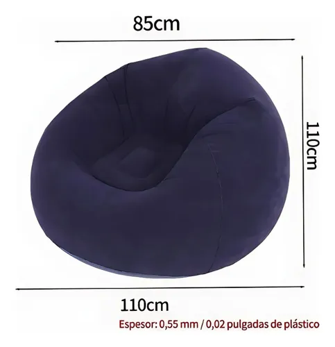 Puff Inflable Redondo Liso 110 Cm Moderno