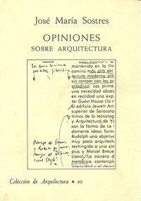 Libro Opiniones Sobre Arquitectura - Sostres,j.m.