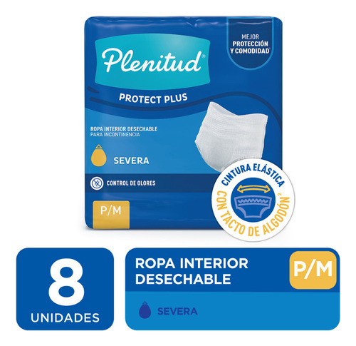 Plenitud Protect Plus Ropa Interior Desechable P/m X8 Un