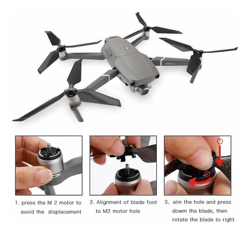 Imagen 3 de 10 de Rcgeek Compatible With Dji Mavic 2 Pro Carbon Fiber Propelle