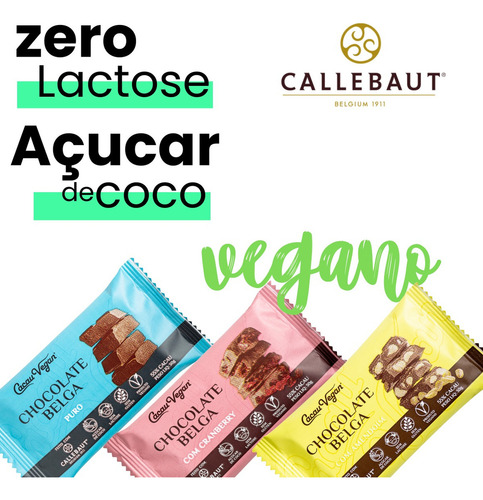Chocolate Belga 55% Zero Lactose Cacau Vegan 15x30g Misto