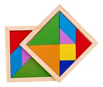 Comprar Puzzle De Ingenio Tangram Encastre Madera 7 Piezas Didáctico