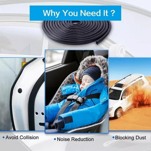 5m Protector Moldura Borde Puerta Sello Hule Moldura Auto