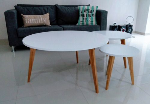 Imagen 5 de 7 de Mesa Ratona Redonda Laqueado Combinado, Escandinava