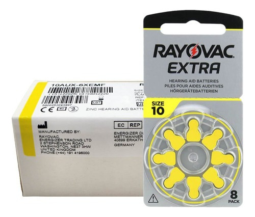 40 Pilas Rayovac Extra Para Audífono Blister Tamaño 10