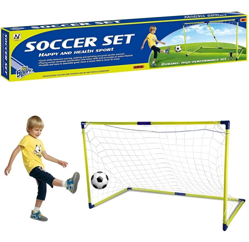 Arco Futbol Infantil Pelota Juguete Autoarmable 154 X 94 Cm