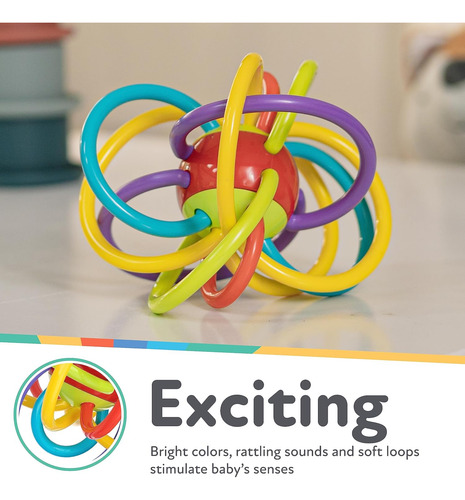Nuby Lots A Loops Sensory Multicolor Mordedor Y Sonajero Par