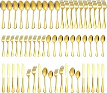 Comprar Juego De Cubiertos Dorados Para 12 De 60 Piezas Compralo