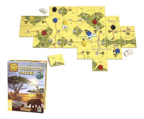 Imagen 2 de 6 de Carcassonne Safari Español Devir Oficial Scarlet Kids