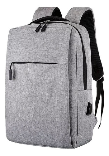 Mochila Urbana Notebook 15.6  Gris Carga Usb Antirrobo