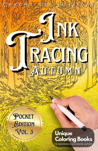 Libro: Autumn Ink Tracing Reverse Coloring Book: Follow The 