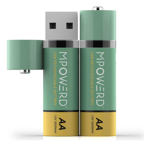 Mpowerd Viri - Paquete De 4 Baterias Aa Recargables, Puerto