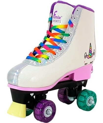 Imagem 2 de 7 de Patins Quad Roller Skate Ajustável Led Luz Unicórnio Fenix