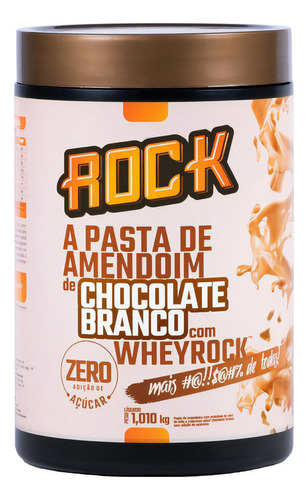 Pasta De Amendoim Rock Com Whey 1,010kg Sabor Chocolate Branco