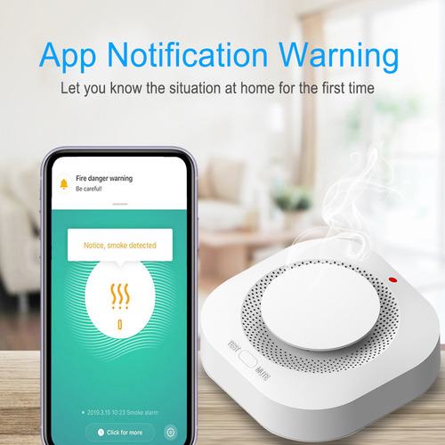 Detector De Humo Inteligente Tuya Wifi Para Incendios Domést