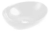 Comprar Bacha Ovalada De Loza Blanca Esmaltada De Apoyo 41x33x14.5